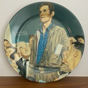 Norman Rockwell Metal Collector Plate Freedom Of Speech Four Freedoms Vintage 80
